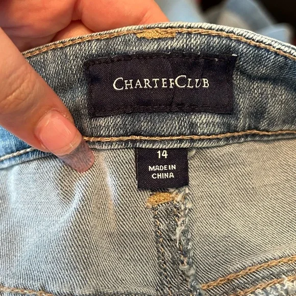 NWT Charter Club Sz 14 Women’s Niagara Wash Light Denim Jean Mini Skirt Ret $49! - Picture 7 of 8